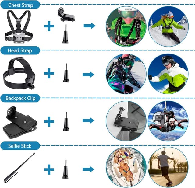 Detalle 2 de GoPro 65‑in‑1 Zubehörset für Hero 12/11/10/9 Black