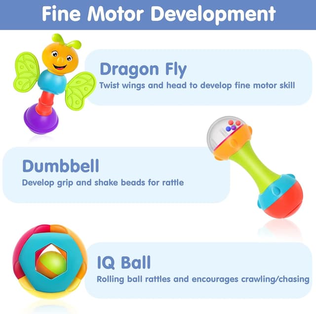 Thumbnail 4 de iPlay iLearn 10pcs Baby Rattles Set for Infants