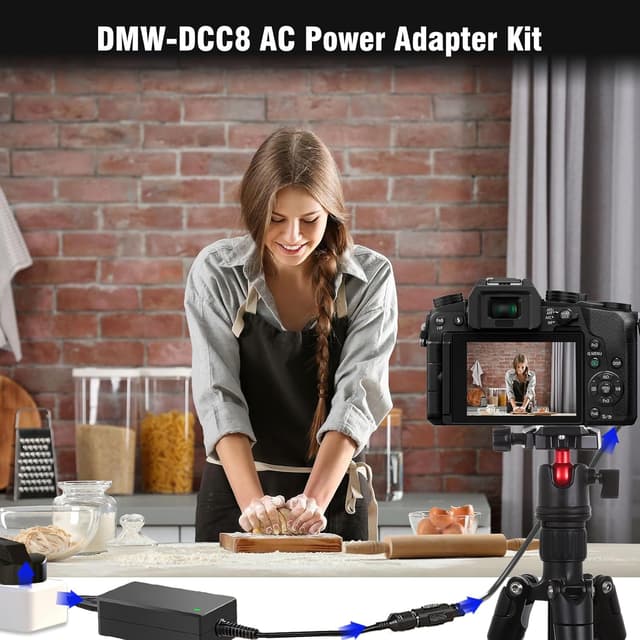 Detalle de F1TP DMW-AC8 AC Power Adapter + DCC8 Dummy Battery Coupler for Panasonic Lumix cameras