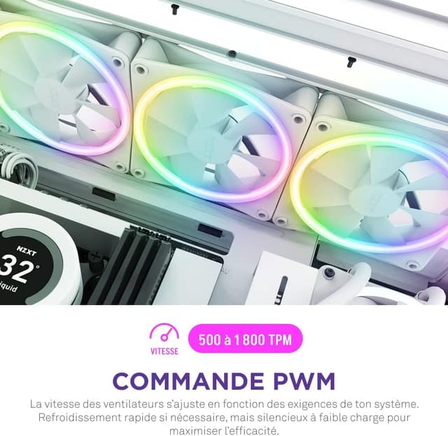 Thumbnail 6 de NZXT F140 RGB Duo 140 mm Blanc