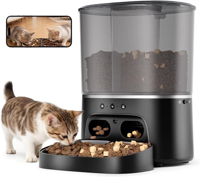 Detalle de 8L Smart Pet Feeder with Camera (1080p HD, Night Vision, 2-Way Audio) – 5GHz WiFi App Control