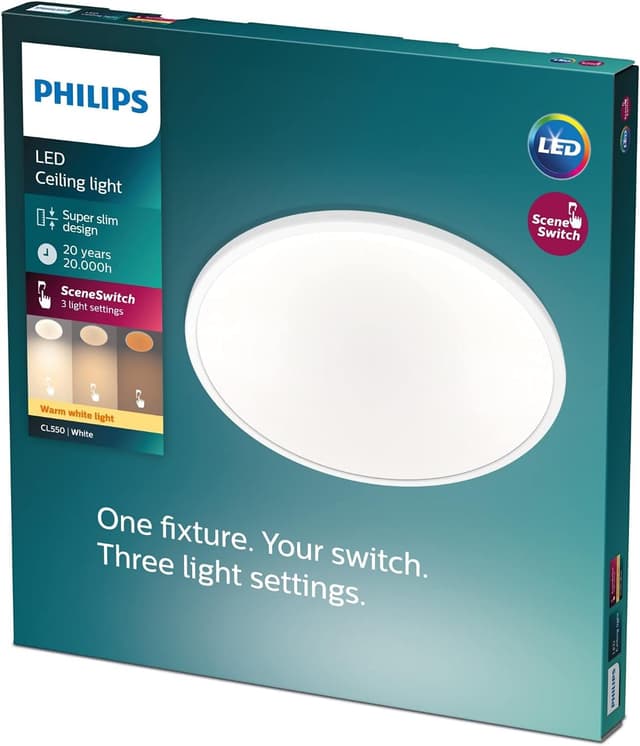 Detalle 2 de Philips Superslim Plafón LED Regulable 18W Blanco