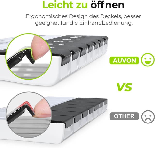 Thumbnail 3 de AUVON Tablettenbox 7 Tage mit großen Fächern