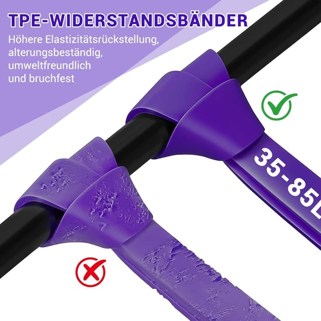 Detalle 2 de Widerstandsbänder Set mit Türanker und Handgriffen – Trainings-Gummibänder für Krafttraining & Rehabilitation