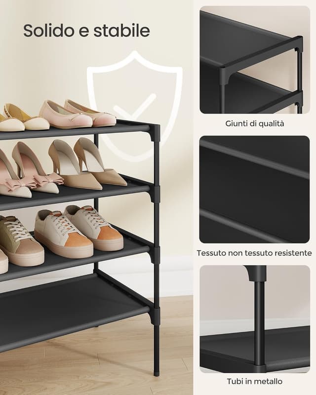 Thumbnail 4 de SONGMICS Scarpiera 4 ripiani 29,7x91,8x70,5 cm