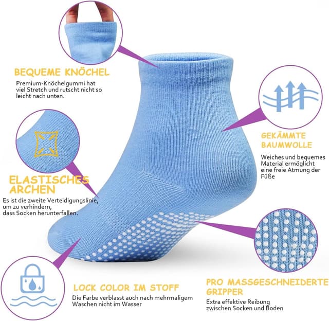 Thumbnail 4 de GRPSKCOS Rutschfeste Socken Kinder 12 Paar