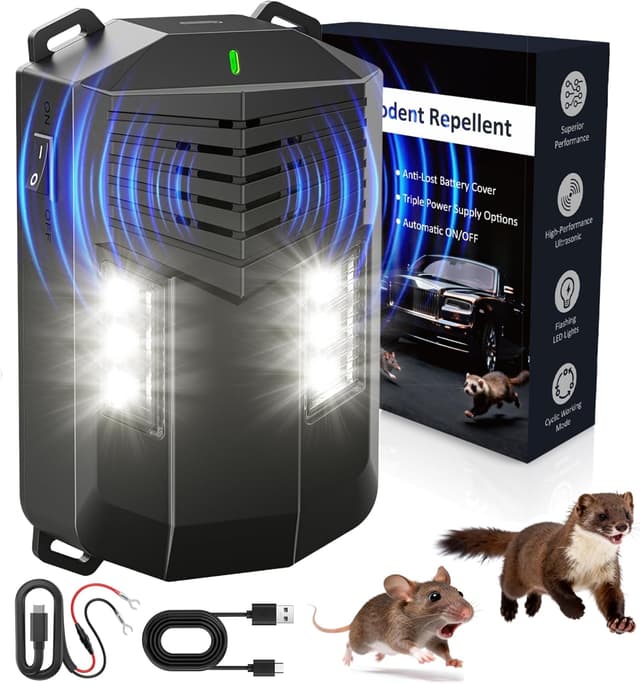 Detalle de Marderschreck Ultraschall mit Blitzlicht 100 m² 📢