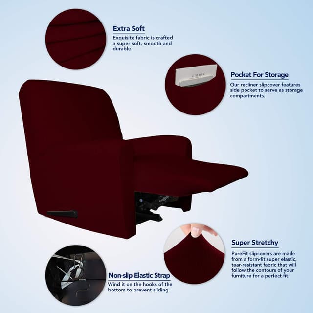 Thumbnail 2 de PureFit Super Stretch Chair Slipcover, Recliner