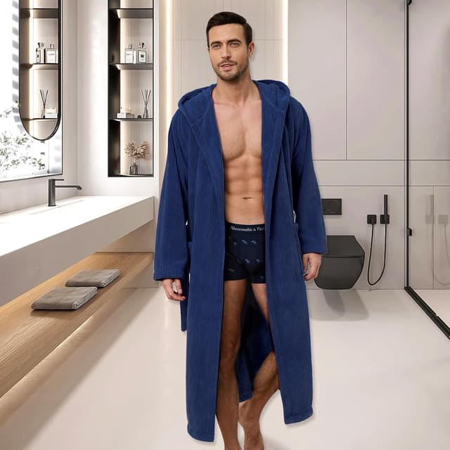 Thumbnail 1 de PJGGZ Men's Hooded Towel Robe - Quick Dry 🧖
