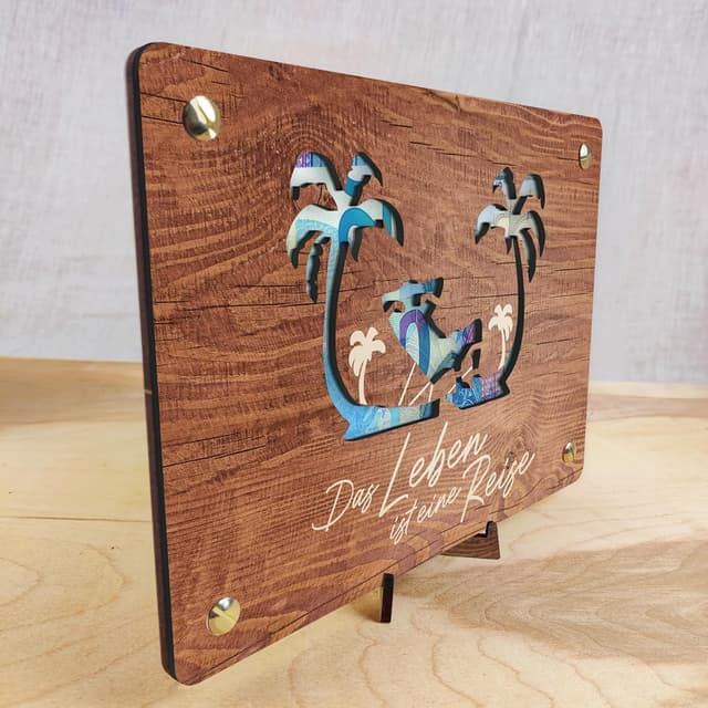 Thumbnail 3 de Reisegutschein XL Geldgeschenk aus Holz 20x15 cm