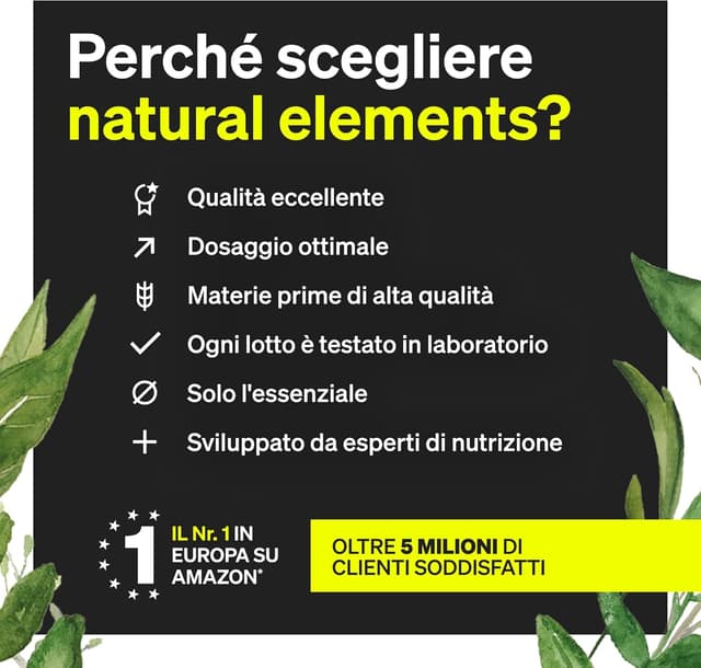 Detalle de natural elements Magnesio L-Treonato (Magtein) 150 mg per dose giornaliera – 90 capsule vegane
