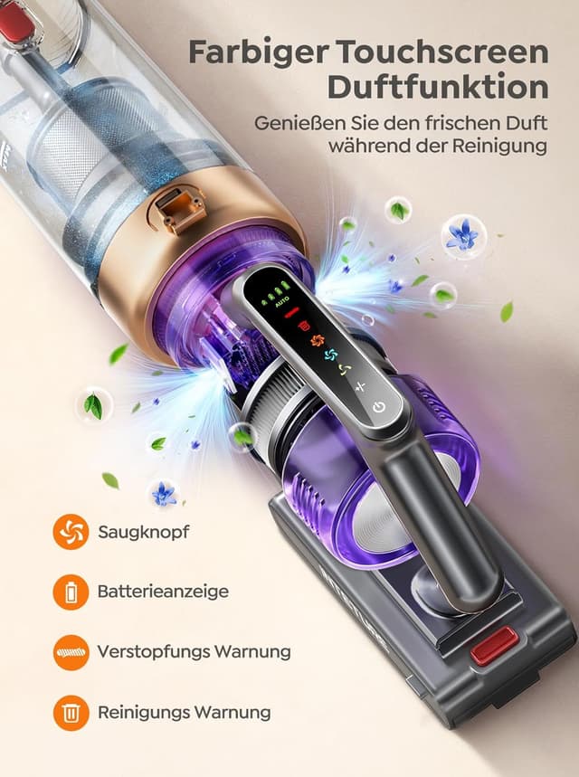 Thumbnail 6 de INTETURE Akku-Staubsauger BP30 mit 50 kPa, 600 W, 65 Min Laufzeit und wandmontierbarer Ladestation (Grünlicht & Touchscreen)