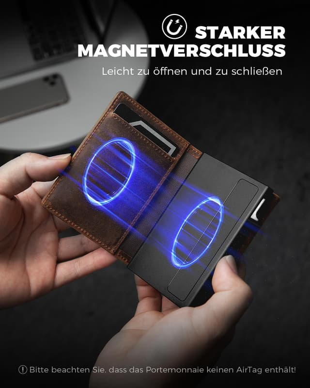 Thumbnail 1 de DODENSHA Airtag Wallet Herren Kartenetui mit AirTag-Fach