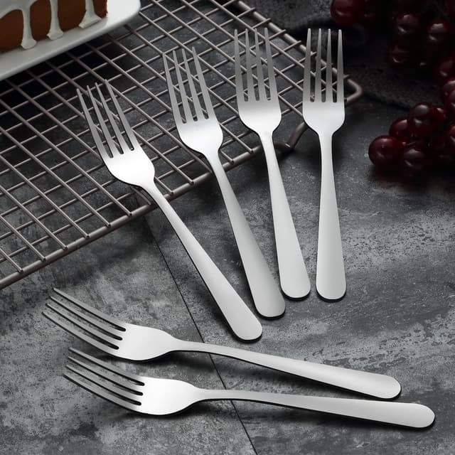 Detalle 2 de Pleafind 24-Piece Stainless Steel Dinner Forks Set (Mirror Polishing) — Dishwasher Safe