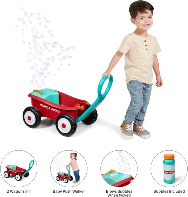 Detalle 2 de Radio Flyer Bubble Buddy Chariot de Marche, machine Ă bulles pour enfants đźš¶