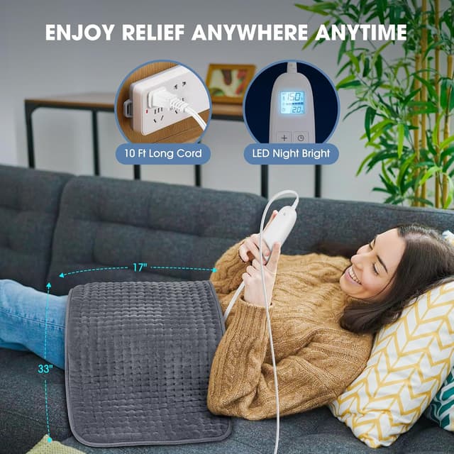 Thumbnail 5 de FluffyWarmth Electric Heating Pad 17"x33" ♨