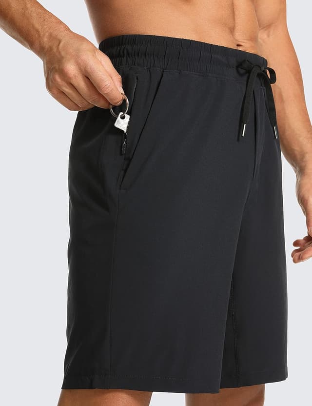 Detalle 2 de CRZ YOGA Uomo pantaloncini sportivi da corsa ad asciugatura rapida, 23 cm – Nero S