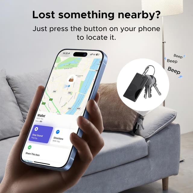 Detalle de UGREEN FineTrack Slim Wallet Tracker (Wireless Rechargeable) for Apple Find My