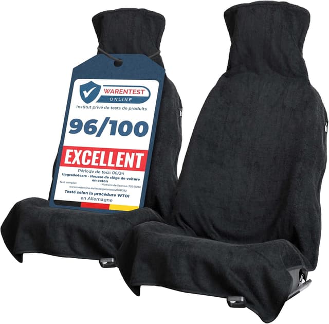 Detalle de Upgrade4cars – Lot de 2 housses de siège avant universelles en coton anti-transpiration