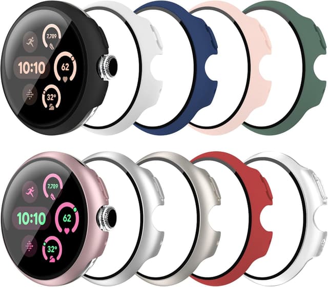 Detalle de Tiorecime 10 Pack Case for Google Pixel Watch 3 45mm with Tempered Glass Screen Protector