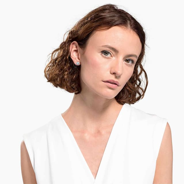 Detalle 2 de Swarovski Una Angelic pendientes botón azules ✨🪄