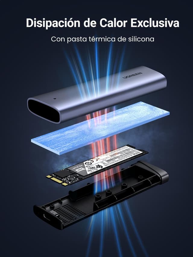 Detalle 2 de UGREEN Carcasa SSD M.2 NVMe 10Gbps 💾