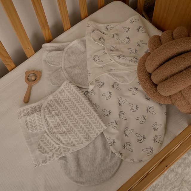 Thumbnail 6 de GLLQUEN BABY Baby Swaddle Wraps (0–3 months), Oeko-Tex 100 organic cotton, 3-pack (Bunny Land)