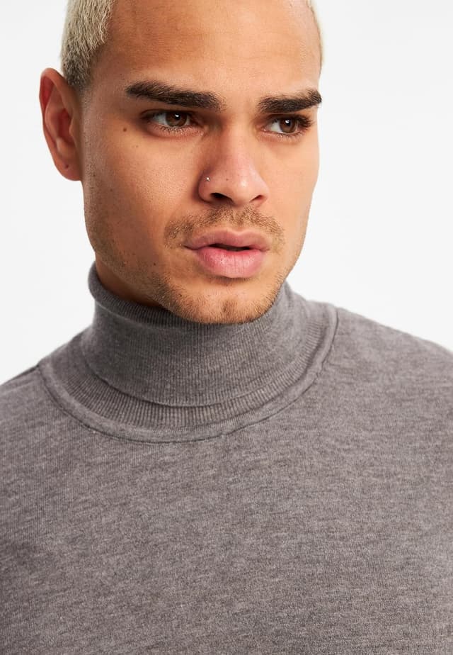 Detalle de Leif Nelson pull à col roulé en maille fine pour homme