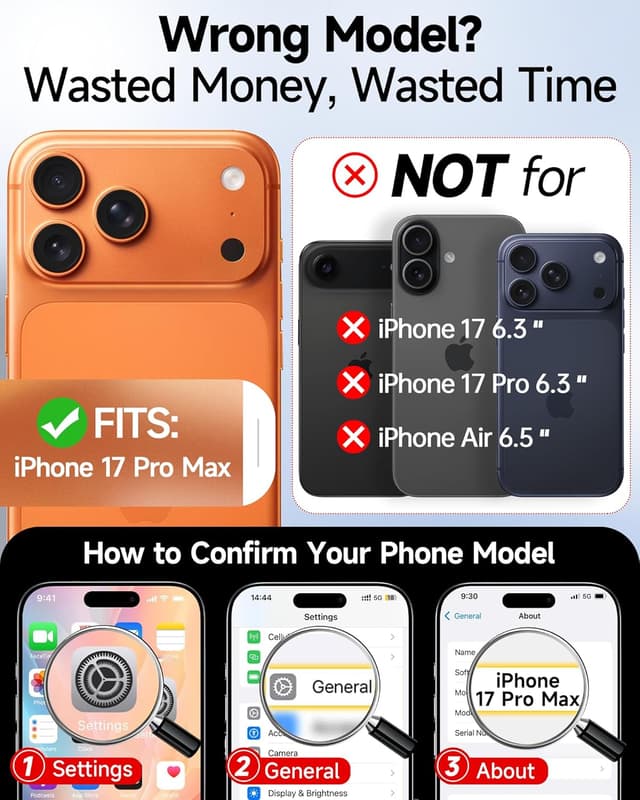 Thumbnail 1 de LeYi Clear Wallet Case for iPhone 17 Pro Max