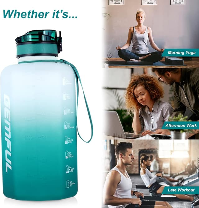 Detalle 1 de GEMFUL 2,2-l-Trinkflasche mit Zeitmarkierung