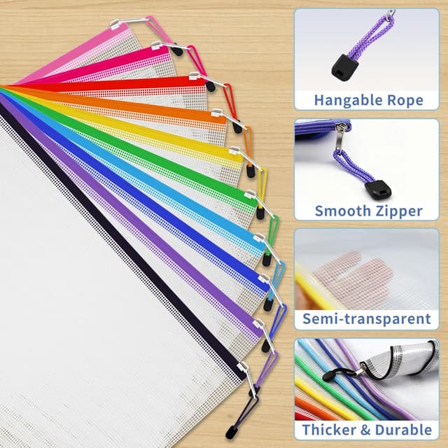 Thumbnail 6 de Plastic Wallets A4 Zipped Wallets 33.5 x 24cm