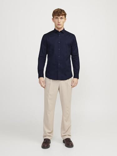 Thumbnail 4 de Jack & Jones Jprblacardiff Camiseta L/S Azul Marino para Hombre 🌊