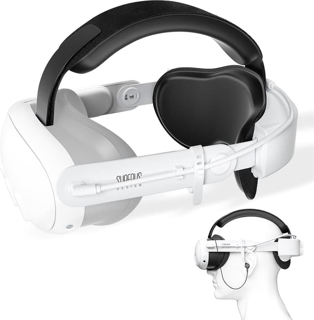 Detalle de SUPERUS Battery Head Strap with Earphones for Meta Quest 3S / Quest 3