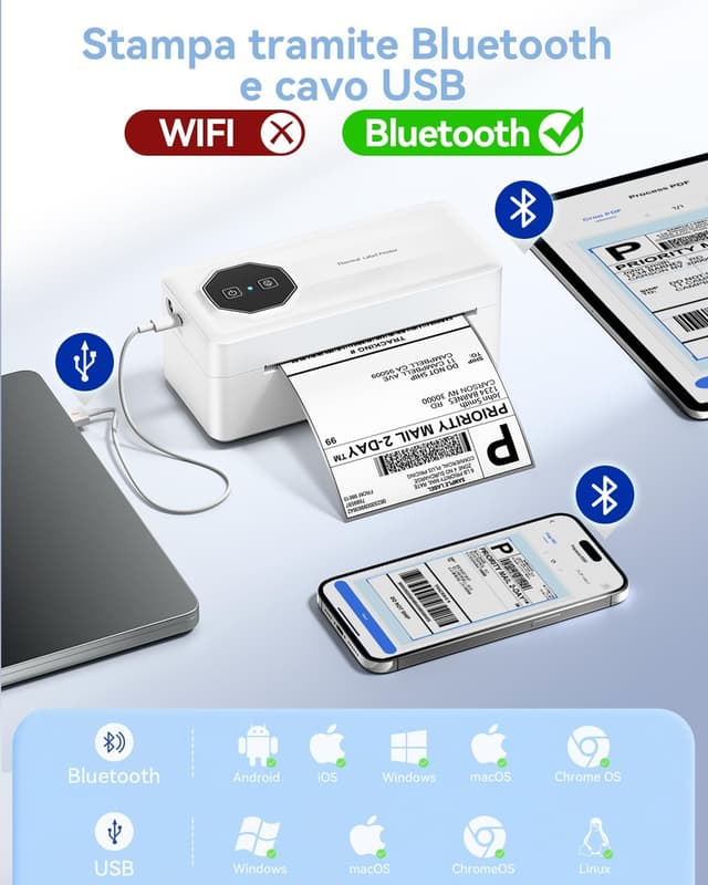 Thumbnail 3 de TATTMUSE Stampante Etichette Termiche 4x6 Bluetooth