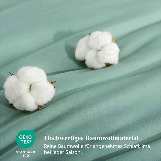 Detalle 2 de RUIKASI Bettwäsche 220x240 Baumwolle grün