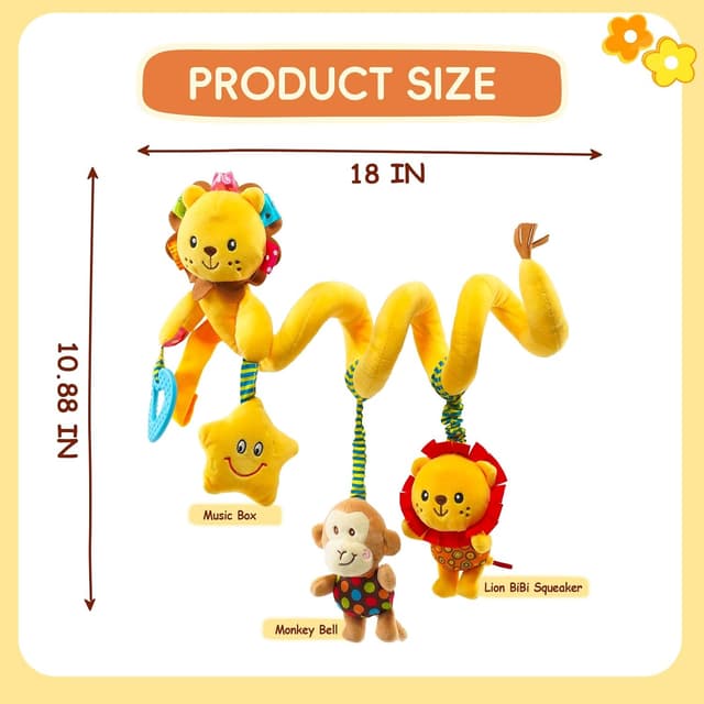 Thumbnail 6 de Jollybaby Crib Stroller Car Seat Toys (Little Lion) for 0–12 Months