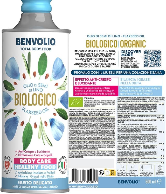 Thumbnail 5 de BENVOLIO Aceite de Semillas de Lino Orgánico 500 ml