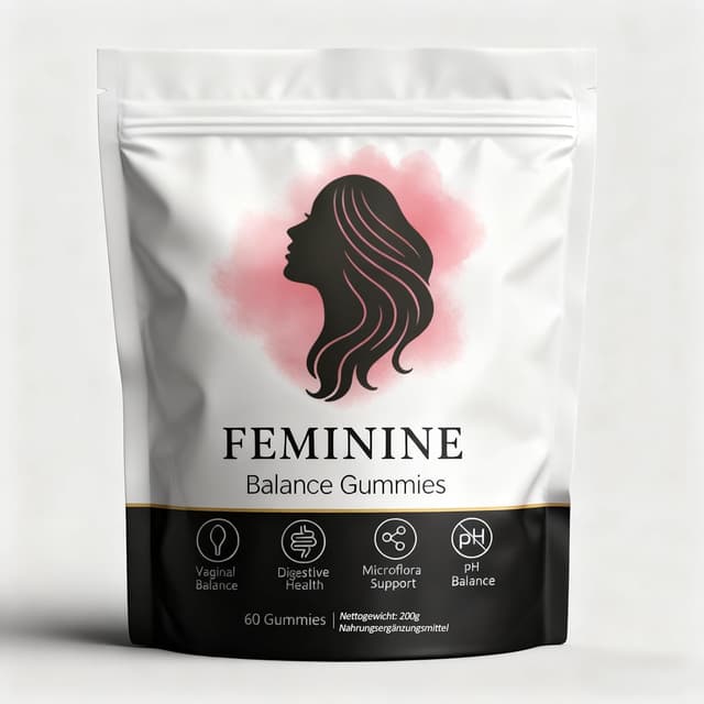 Detalle de Feminine Balance Gummies für Frauen – Premium vegane Gummis mit Ananasgeschmack (60 Stück)
