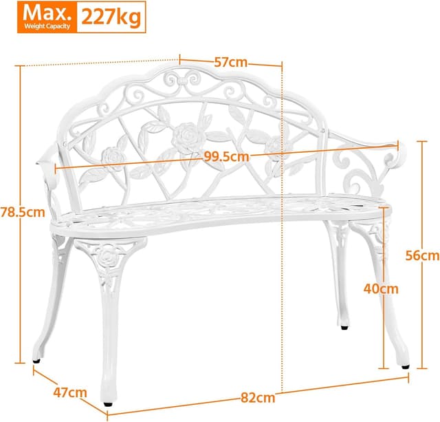Thumbnail 2 de Yaheetech Banco jardín 2-3 plazas Blanco