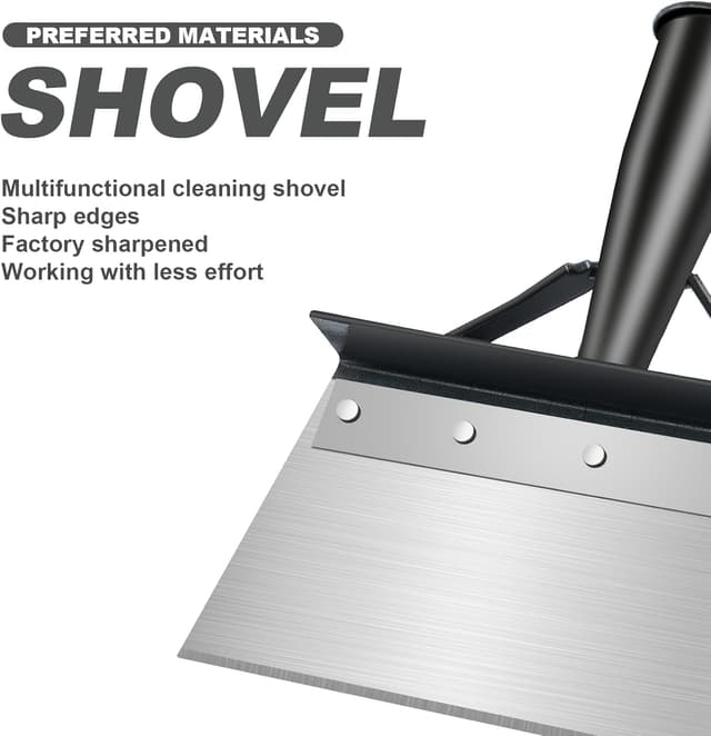 Detalle de OFFCUP Pala per la pulizia del giardino da 20 cm in acciaio, multifunzionale per diserbo e lavori all’aperto