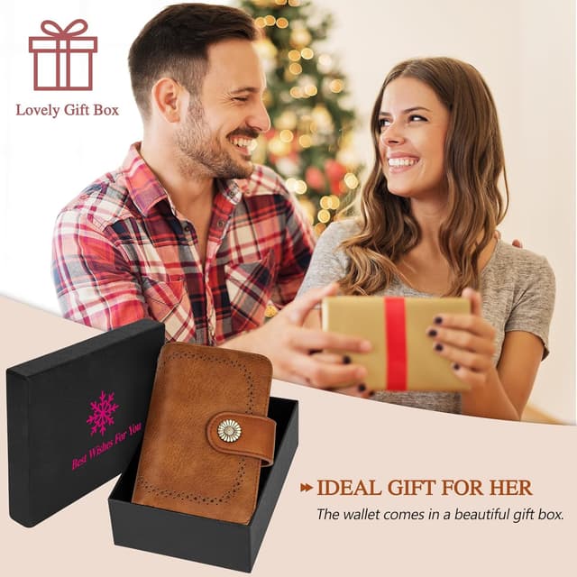 Thumbnail 6 de TEUEN Damen-Geldbeutel mit großem Fassungsvermögen, Vintage-PU-Leder, RFID-Blockierung & mehreren Fächern