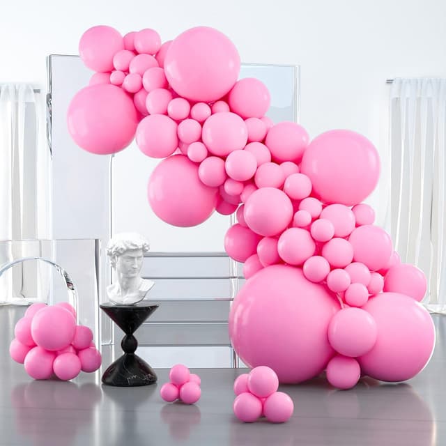Detalle de PartyWoo Pink Balloon Arch Kit (127 pcs) Matte Pink Balloons in Multiple Sizes for Baby Shower, Valentine’s & More