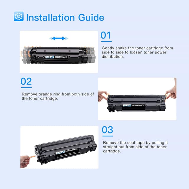 Detalle de CE285A Compatible Toner Cartridges Replacement (2 Black) for HP LaserJet Pro Printers