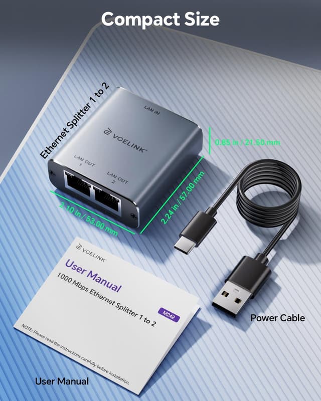 Thumbnail 5 de VCELINK Ethernet Splitter 1000Mbps 1 to 2