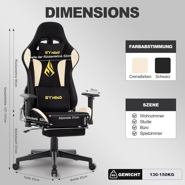 Thumbnail 2 de Symino Chaise Gamer XL 300 kg đź’ş