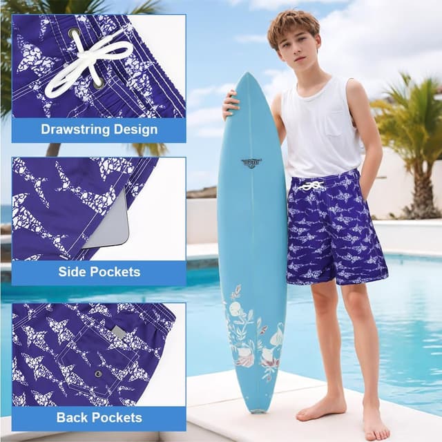 Thumbnail 3 de HAGOT Short de Bain Garçon Séchage Rapide