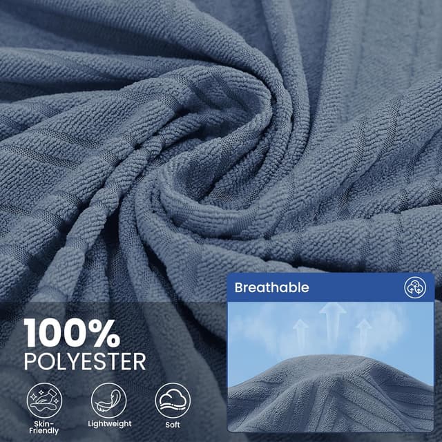 Detalle de Ystyle housse de canapé 1 place 200x230 cm antidérapante lavable, bleu