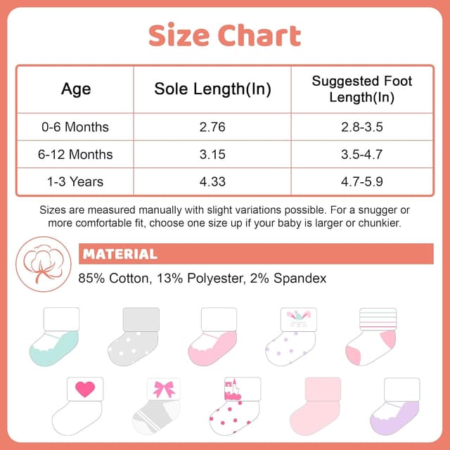 Thumbnail 6 de TRAMLE Baby Socks Cotton Warm Newborn 10 Pairs