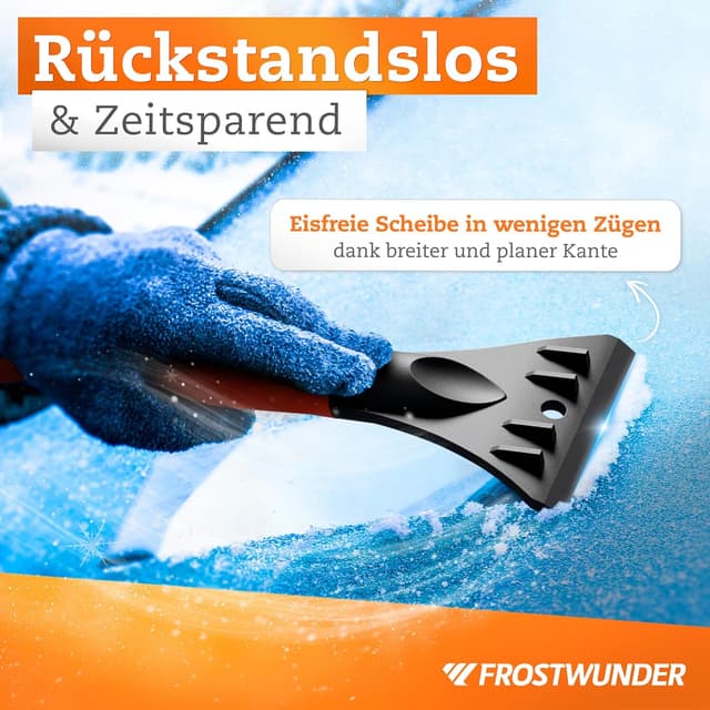 Detalle de FROSTWUNDER Das Original Eiskratzer-Auto mit Besen (41 cm) – Profi-Schneebesen gegen Schnee & Eis