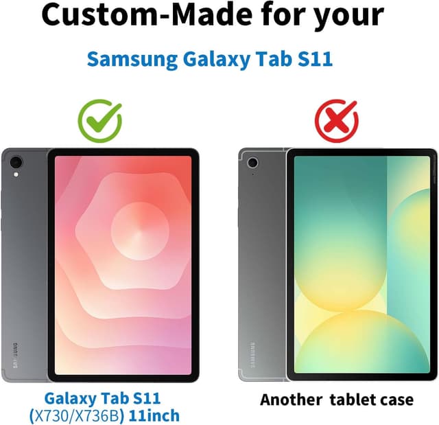 Detalle 2 de ONETHEFUL Rotierende Hülle für Samsung Galaxy Tab S11 (11 Zoll, 2025) – PU-Leder Tablet Case in Blau